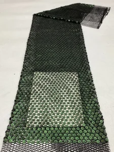 Honeycomb Mesh Middle Hole Embossed Sheet 12mm Sequin Embroidery Dress Shoes Bags Hats Sequin Fabric