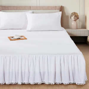 Honeymoon Eco Friendly Wrinkle Fade Resistant Modern Style Customizable All Season Bedspread Skirt Set Microfiber