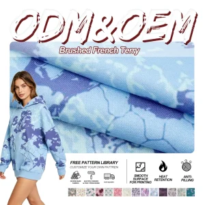Hoodie Brands 100% Polyester Brushed Fleece Printed Fabric for Warm Homewear Sweatshirt Bulk Roll Orders