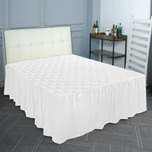 Hospital & Home Use White Queen Bedskirt Bedding Set Summer Bedskirt & Bedsheet for Hotel & Home