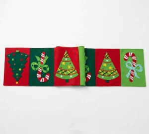 Hot New Attractive Blue Christmas Red Felt Table Runner and Place Mat JMT Brand for Holiday Supplies