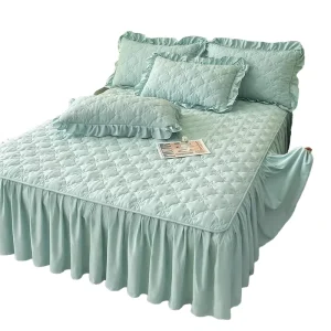 Hot Sales All Season Simple Plant Quality Bedding Sets Turkey Bed Skirt Luxury Thick Anti Slip Single Bed Base Skirt