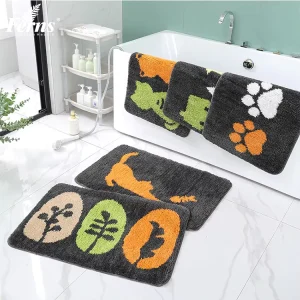 Hot Sales Modern Pattern Anti Slip Water Absorption Microfiber Bath Mats Rugs for Bathroom