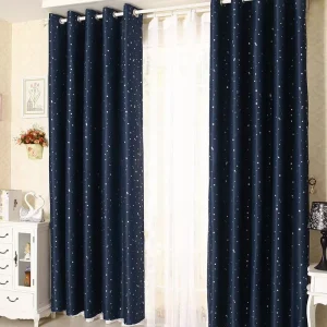 Hot Selling 100% Polyester Modern All Season Curtains Shaoxing Silver Foil Printed Blackout Curtains for House