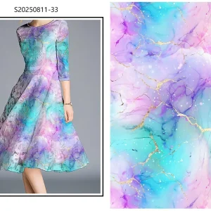 Hot Selling 100% Rayon Challis Digital Print Fabric Pipa Dance Pattern for Dress