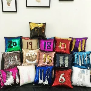 Hot Selling Custom Soft Modern Mermaid Flip Sequin Reversible Magic Color Changing Pillow Cover Throw Pillow Case Home Decor