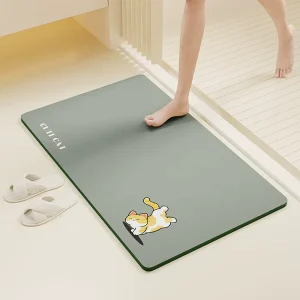 Hot Selling Customized Thickened Anti Slip Silicone Bath Mats Quick Drying Bathroom and Kitchen Floor Absorbent Mat for Shower