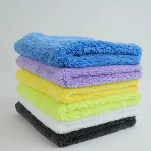 Hot Selling Edgeless Coral Fleece Anti Scratch Car Cleaning Cloth 500gsm Microfiber Coral Fleece Car Wash Towel