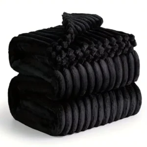 Hot Selling Quality Thickened Flannel Throw Bed Blanket Strip Fleece Furniture Colorful Plain Color Furniture Colorful Plain