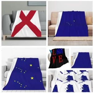 Hot Selling State Us Flag Personalized Custom Flag Fashion Flannel Sofa Blanket Household Blanket for All Seasons