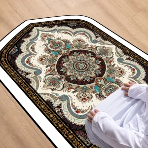 Hot Selling Top Quality Islamic Prayer Mat Printed Classical Teppich Plush Living Room Foam Padded Fluffy Rug and Car