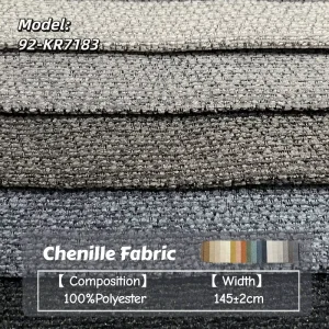 Hot Selling Upholstery Woven Chenille Sofa Fabric Breathable PA Coated Wrinkle Resistant Durable Plain Sofa for Home