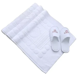 Hotel 100% Cotton Anti Slip Non Slip Soft Bathroom Bath Mats Set