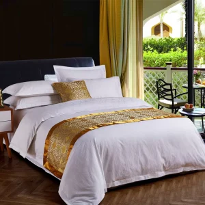Hotel 300TC Woven Sateen Cotton Queen Size Flat Bed Sheets Bedding Sets