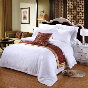 Hotel 5 Star Stripe 4pcs Egyptian Cotton Comforter king Size Double Bed Flat Sheet Set Satin Stitch Duvet Bedding Set