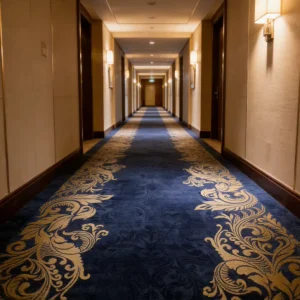 Hotel Banquet Hall Carpet Wall Wilton Woven Polyester Nylon Eco Friendly Floral Pattern Fire Retardant BFL S1 Acoustic Noise