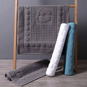 Hotel Bath Mat Custom Logo White Hotel Bath Mat Anti Bacterial for Hotel Sanitary Environment