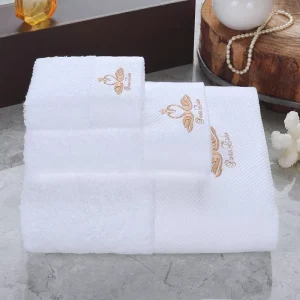 Hotel Bathroom Pattern 100% Cotton Bath Towels Set Custom