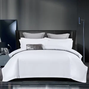 Hotel Bed Fitted Flat Sheet 100% Cotton 200-500tc White Bedding Set Hotel Bed Linen