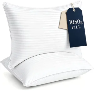 Hotel Bed Pillow 40S 233TC Cotton Shell 1050g Down Alternative Filled Sleeping Pillow Custom Fill Weight for Hotel & Home Use
