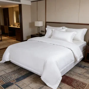 Hotel Bedding Set 100% Cotton 4 Piece White Solid Color 300tc Customizable