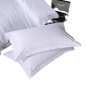 Hotel Bedding Set 100% Cotton Sateen Solid Woven Plain Rectangle Envelope Type White Cotton Pillowcase