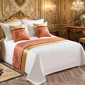 Hotel Bedding Set Bed End Towels Bed Flags Pillows High-End Light Luxury Homestay Minimalist Design Anti-Dust Mite