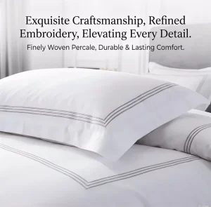 Hotel Bedding Set Duvet Cover Pillowcase Custom Embroidery Hotel Linen 100% Cotton