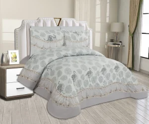 Hotel Bedroom Supplies Solid Pattern Microfiber Fabric Wedding Jacquard Duvet Cover Sheet Pillowcase Kit with Lace