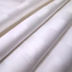 Hotel Bedsheet Fabric 100% Cotton White Plain Stripe Cotton Sheeting Material Fabric