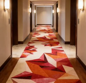 Hotel Carpet Nylon Broadloom Lobby Heavy Traffic Sound Absorbing Custom Logo for Commercial Renovator Project Supply