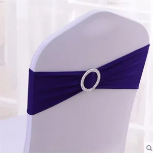 Hotel Chair Back Decoration With Buckle Elastic Strap Multi color Bow Chair Sashes Wedding Decorative
