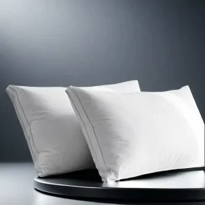 Hotel Collection Bed Pillows Queen Standard Size Set 100% Cotton Cover Support Gusseted Down Alternative Pillow for Back