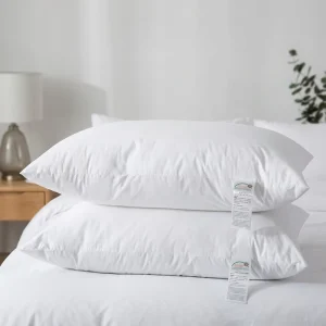 Hotel Collection Bed Pillows for Sleeping with Down Alternative Filling Soft Support for Back Stomach or Side Sleepers White