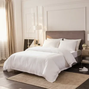 Hotel Collection Bedding Set White Cotton Queen King Hotel Bed Sheet Set Flat Fitted Sheet Cotton