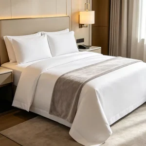 Hotel Collection Duvet Set 100% Cotton Combed White Oeko Tex 100 for Hospitality Spa