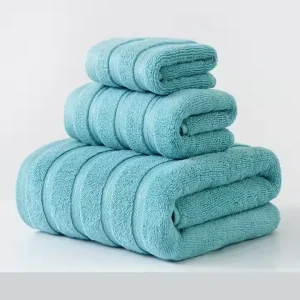 Hotel Collection Extra Large 3 in 1 Pure Cotton Bath Towel Set High GSM Strong Water Absorption Solid Color Knitted for Travel