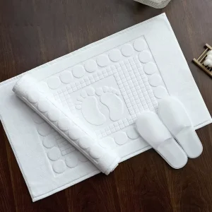 Hotel Collection Premium Non Slip 80x50cm Tub Mats Novelty Pattern Jacquard Cotton Bath Foot Mats for Comfort and Style
