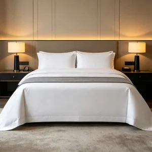 Hotel Collection Sheets 100% Cotton Combed Pure Durable Bedding Sheet Set for Hospitality Hospital