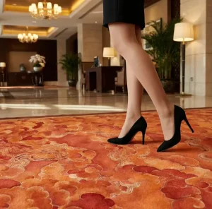 Hotel Corridor Carpet Broadloom Printed Polyester Nylon Modern Eco Friendly Cut Pile Fade Resistant Anti slip Backing Sound