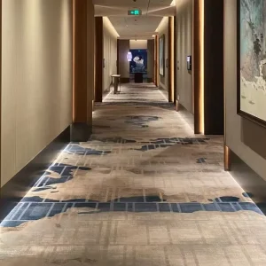 Hotel Corridor Cut Pile Printed Floor Carpet Nylon Polypropylene Roll Reversible Washable Anti Static Abrasion Resistant