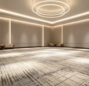 Hotel Custom Tufted Broadloom Carpet 4m Woven Back Nylon Anti Slip Fire Resistant Long Term Cooperation Ballroom Space