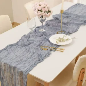 Hotel Dining Organza Tablecloth Wedding Decoration Customizable Wrinkle Fabric Table Runner