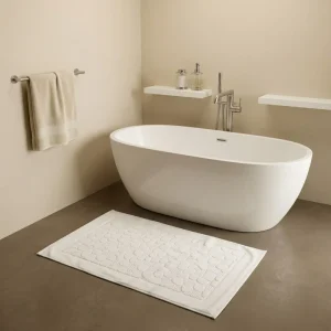 Hotel Doormat Thickened Floor Mat Pure Cotton White Bath Mat Hotels Non slip Guesthouse Bathroom Fully Absorbent Five star