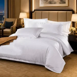 Hotel Duvet Cover Set 200TC Custom Logo Single Size White Bed Linen Bed Sheet Set