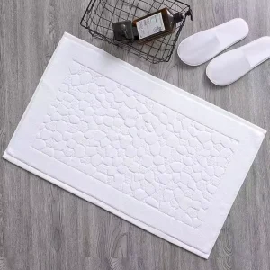 Hotel Easy to Clean Towel Bath Mat Jacquard Embroidery Logo Home Bathroom Door Bath Mat