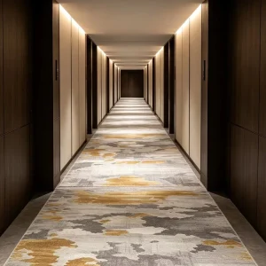 Hotel FF&E Contractor Nylon Walkway Broadloom Carpet Anti-wear Custom Art Free Swatch for Large Hotel