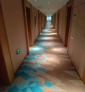Hotel FF&E Supplier Nylon Corridor Broadloom Carpet Fire Resistant Custom Art Free Swatch for Interior Contractor
