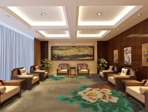 Hotel FF&E Wall to Wall Nylon Carpet Fireproof Silent Wear Resistant Custom Drawing for Interior Contractor Free Sample