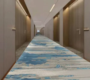 Hotel FF&E Wall to Wall Polyester Broadloom Carpet Silent Easy Clean Custom Pictures Free Sample Project Supply